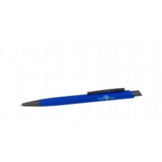 Ручка металлическая синяя с УФ-печатью на корпусе (ХК Барыс), матовая